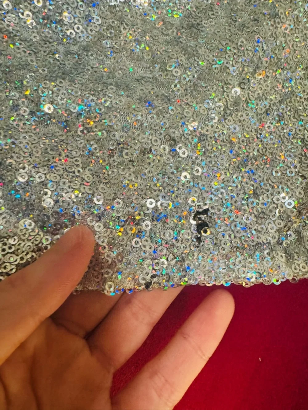 👑 SEXY SIZE SMALL MATERIAL GIRL SILVER SEQUIN BOOTY SHORTS - Picture 6 of 11